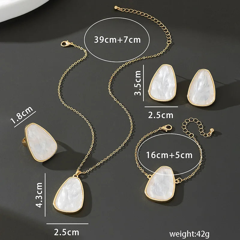 Geometric Oval Jewelry Set