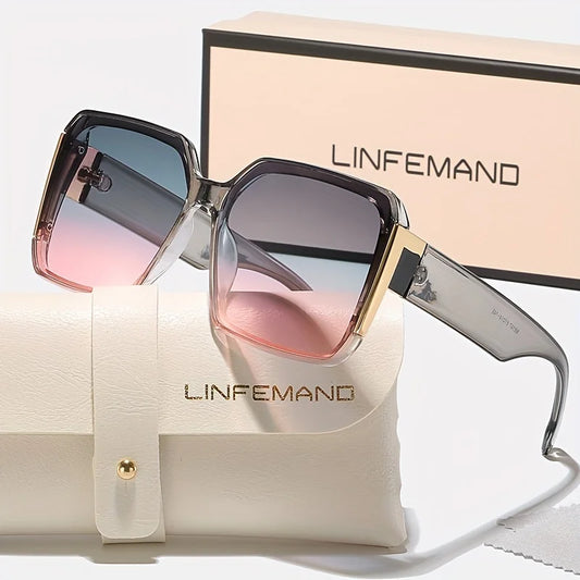 LINFEMAND Fashion Large Frame Glasses
