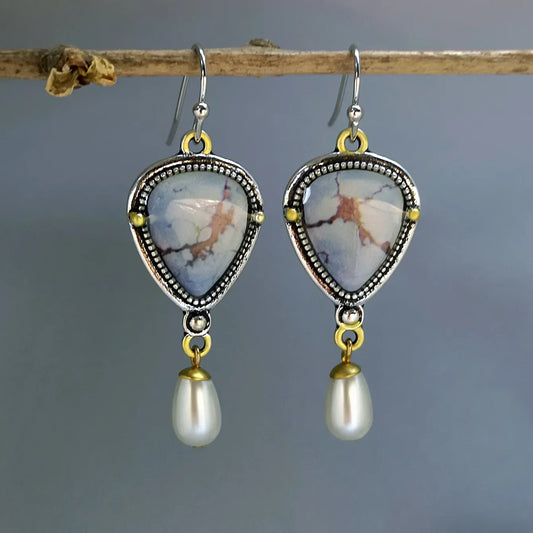 Vintage Opal Ear Hook Earrings